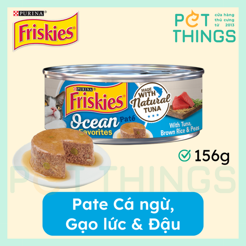 Pate Mèo Friskies Ocean Favorites Paté With Tuna, Brown Rice & Peas 156g