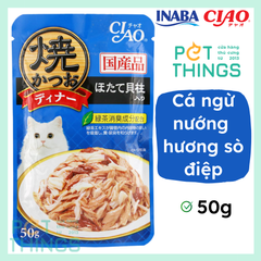 Pate mèo Ciao IC-232 Cá ngừ nướng hương sò điệp nấu thạch 50g