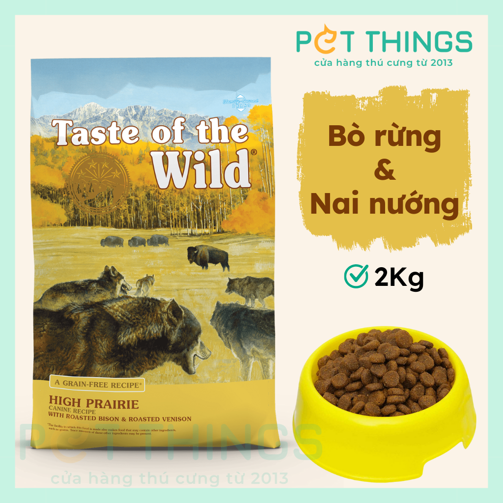 Taste of the Wild Canine High Prairie Thức Ăn Hạt Cho Chó, Bò Rừng & Nai Nướng