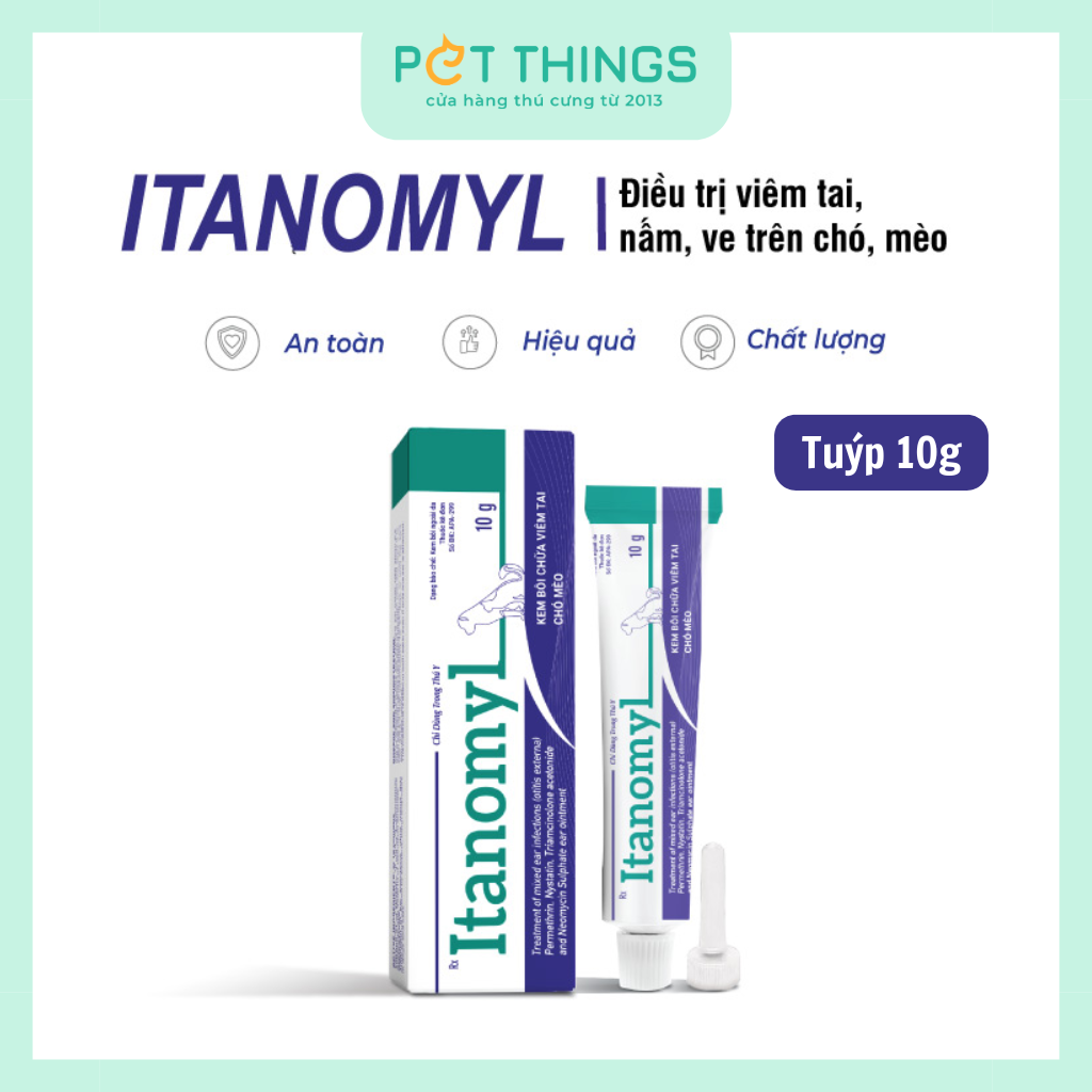 Thuốc Nhỏ Itanomyl 10g Trị Viêm Tai, Rận Tai Cho Chó Mèo