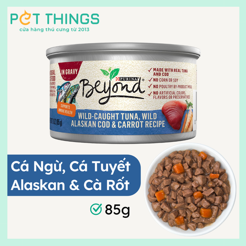 Pate Mèo Purina Beyond Wild-Caught Tuna, Wild Alaskan Cod & Carrot Recipe in Gravy 85g