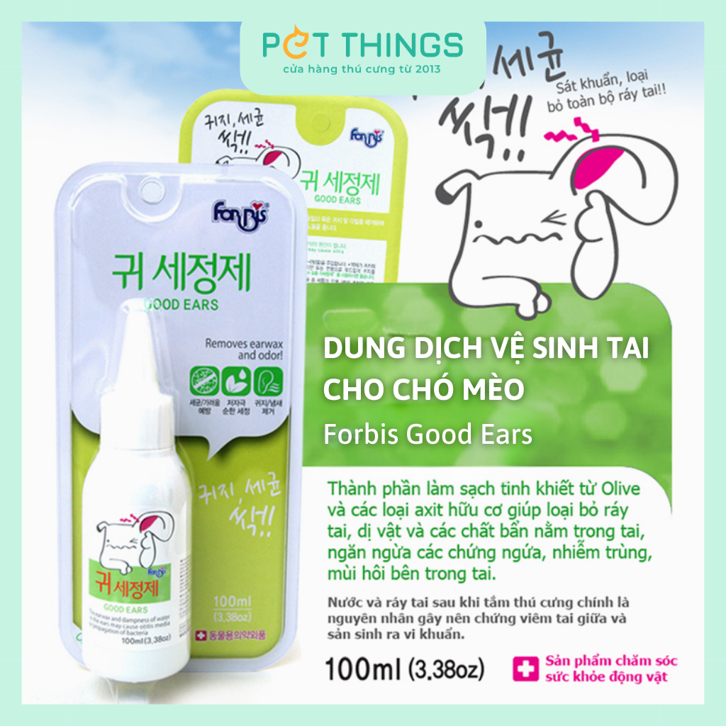 Forbis Good Ears Dung Dịch Vệ Sinh Tai Cho Chó Mèo 100ml