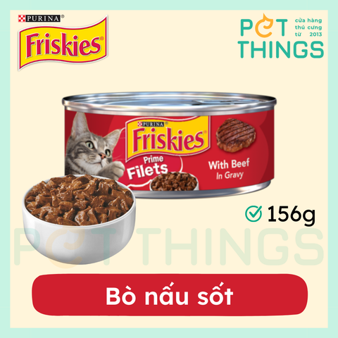 Pate Mèo Friskies Prime Filets With Beef In Gravy 156g