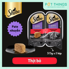 Pate Mèo Sheba Perfect Portions Paté Tender Beef 37.5gx2
