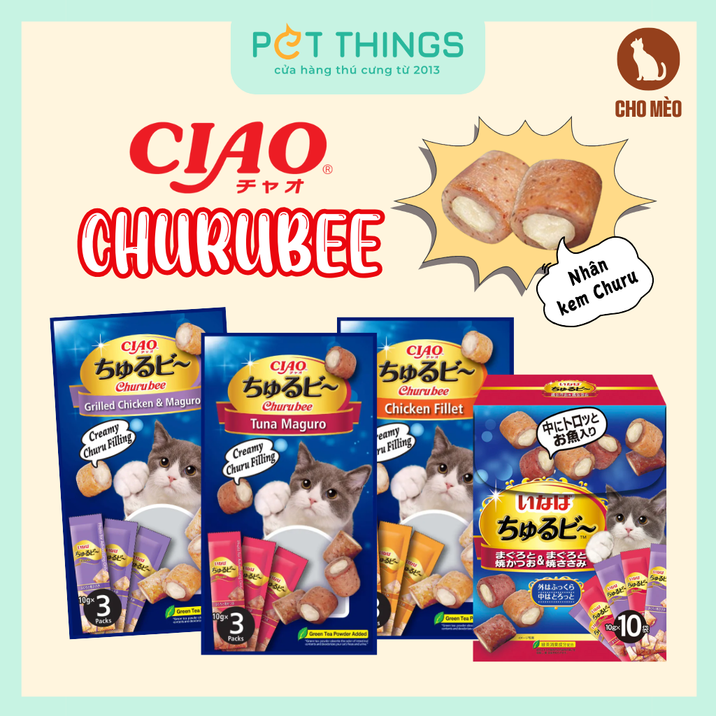 CIAO Churubee Snack Viên Nhân Kem Churu Cho Mèo