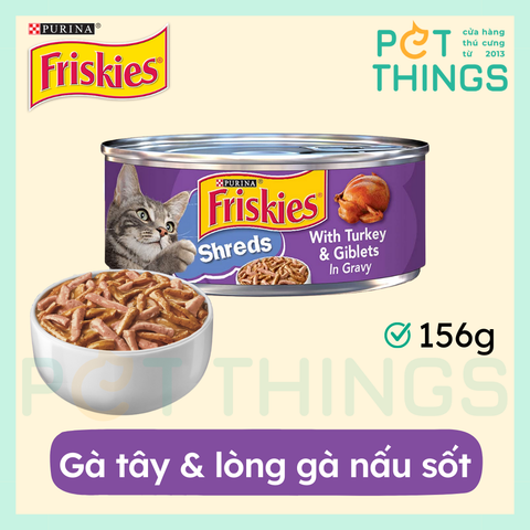 Pate Mèo Friskies Shreds With Turkey & Giblets In Gravy 156g