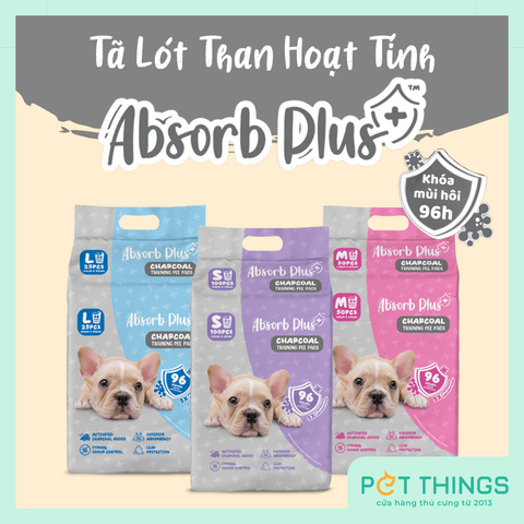 Tấm Lót Vệ Sinh Than Hoạt Tính Absorb Plus Charcoal Cho Chó Mèo