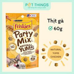 Bánh Thưởng Cho Mèo Friskies Party Mix Natural Yums With Real Chicken, Mỹ