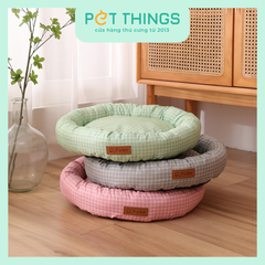 Nệm tròn vải chống bám lông chó mèo