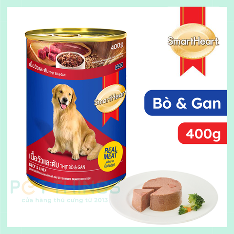 Pate Lon Cho Chó Smartheart Beef & Liver 400g