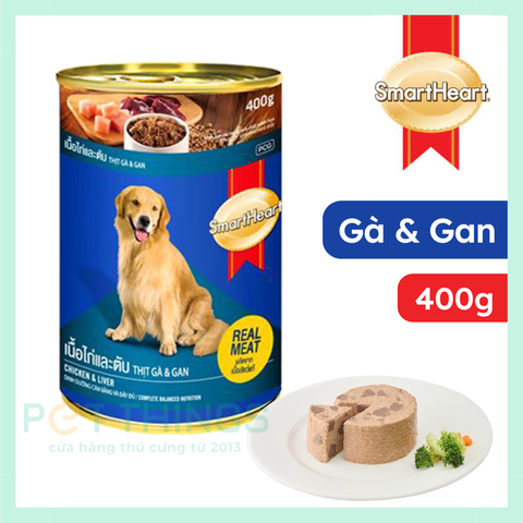 Pate Lon Cho Chó Smartheart Chicken & Liver 400g