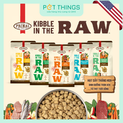 Thức Ăn Hạt Sấy Từ Thịt Tươi Sống PRIMAL Kibble In The Raw Cho Chó, Gói 680g