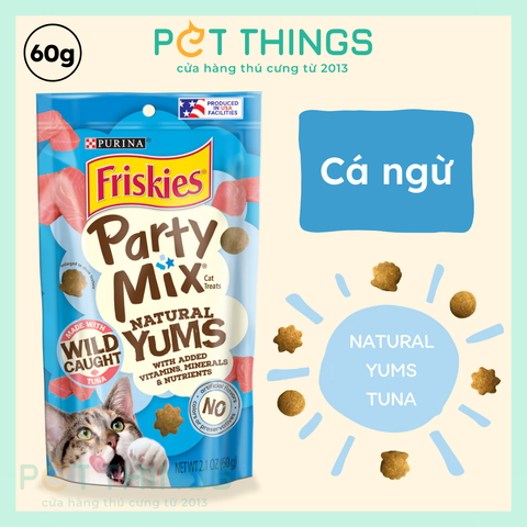 Bánh Thưởng Cho Mèo Friskies Party Mix Natural Yums with Real Tuna, Mỹ