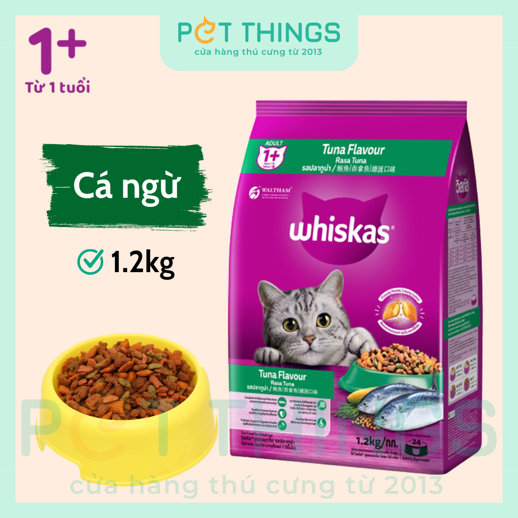 Whiskas Adult 1+ Tuna Thức Ăn Hạt Cho Mèo Trưởng Thành, Cá Ngừ