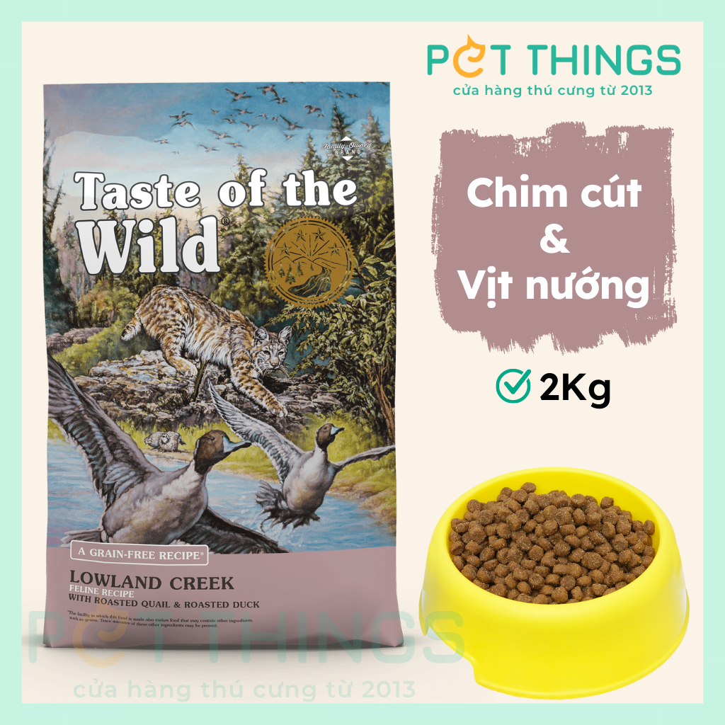 Taste Of The Wild Feline Lowland Creek Thức Ăn Hạt Cho Mèo Chim Cút & Vịt Quay