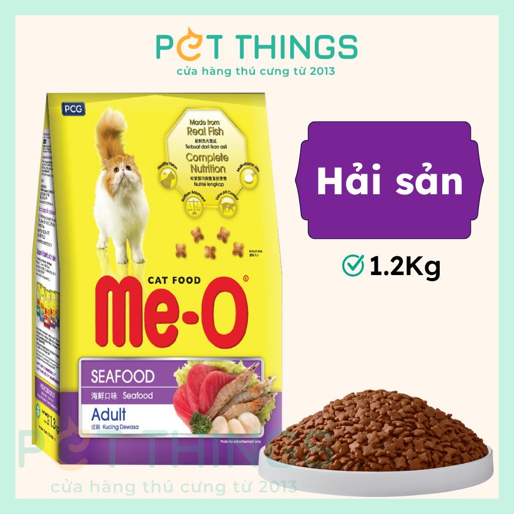 Me-O Adult Seafood Thức Ăn Hạt Cho Mèo Trưởng Thành, Hải Sản