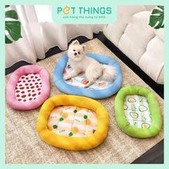 Nệm Thảm Bầu Dục Thoáng Khí Mùa Hè Hoạ Tiết Nhiệt Đới