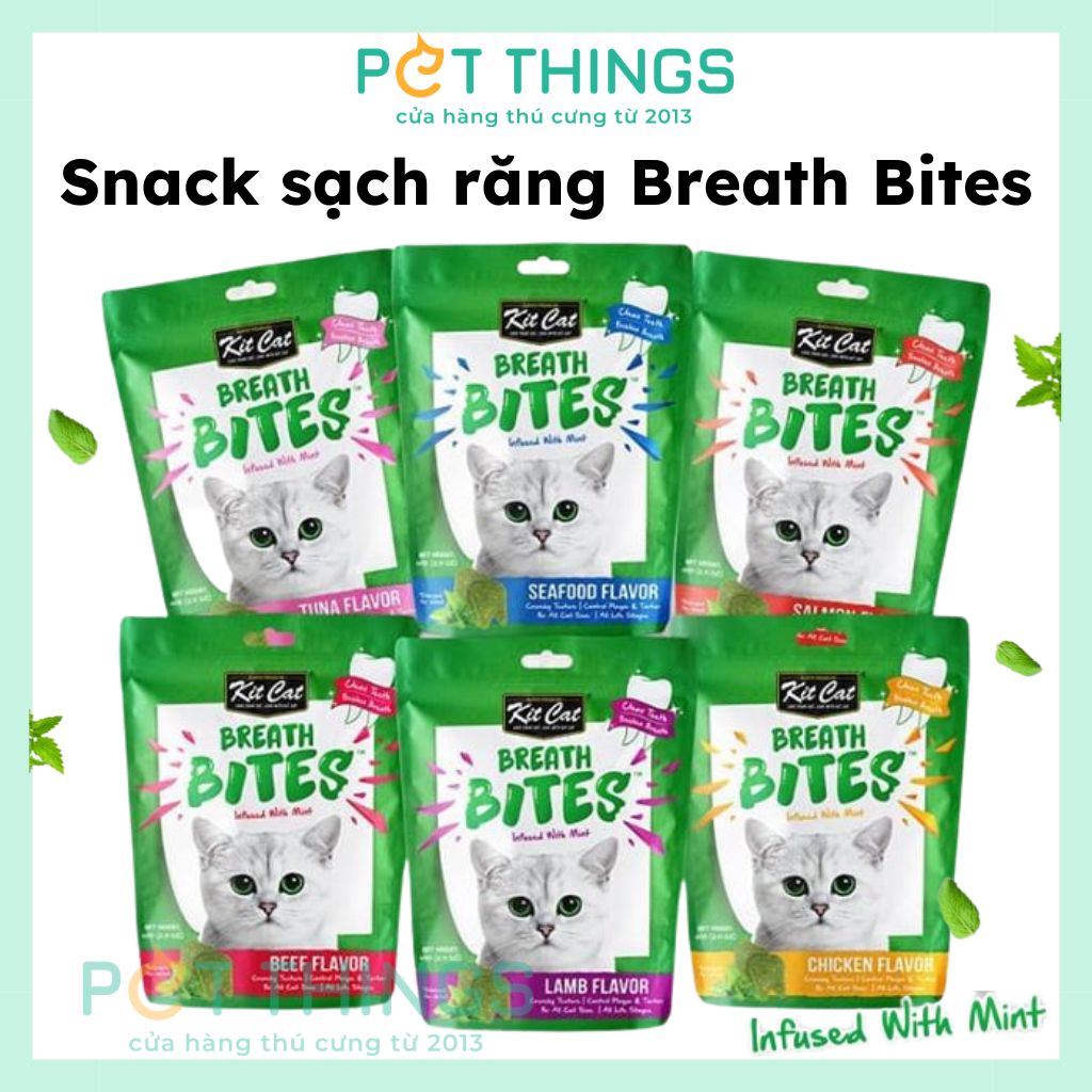 KIT CAT Breath Bites bánh thưởng sạch răng cho mèo 60g