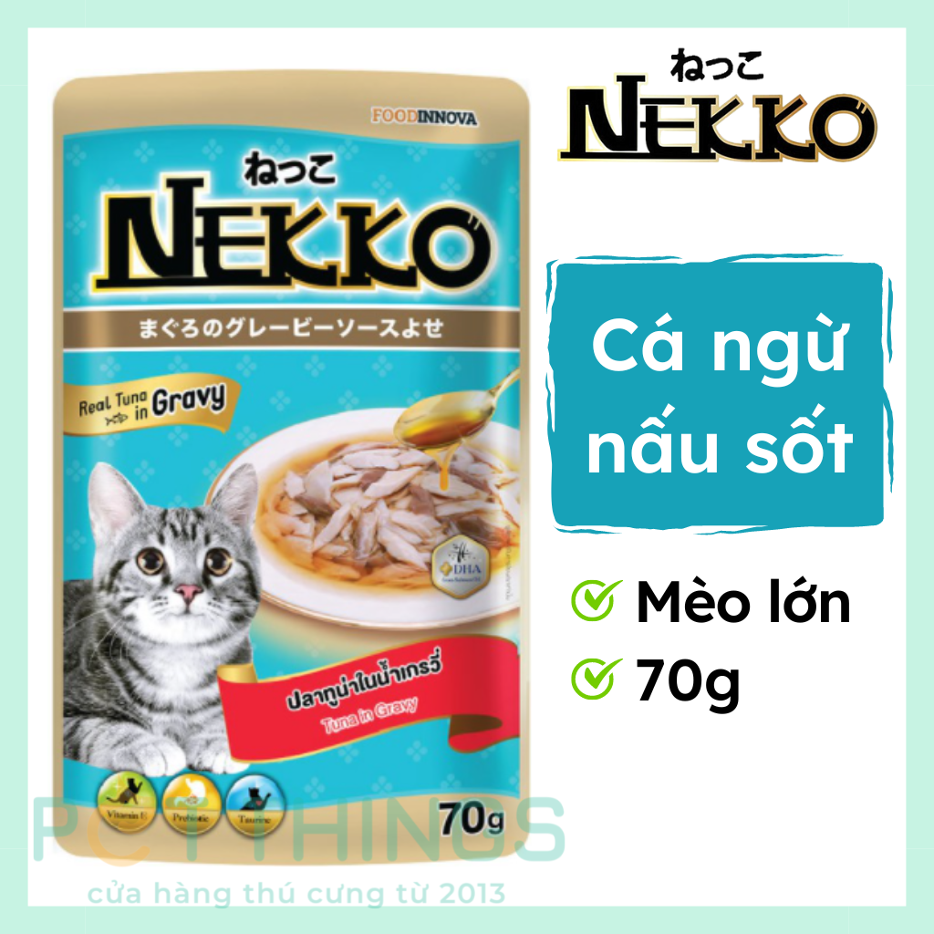 Pate mèo Nekko Tuna in gravy 70g