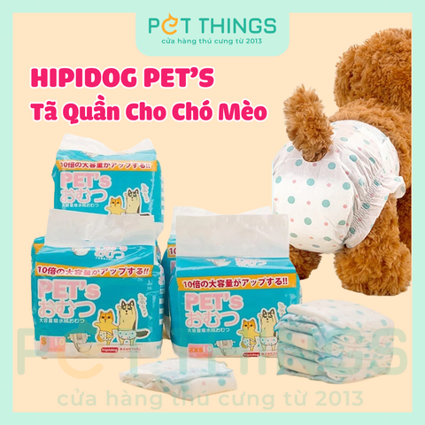 Tã Quần Hipidog PET's Cho Chó Mèo, Túi 10 Miếng - M (4-7kg)