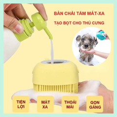 Bàn chải tắm mát xa 2 trong 1 cho chó mèo