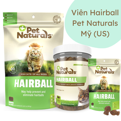 Pet Naturals Hairball cho Mèo viên ăn phòng trị búi lông, bổ sung omega 3 chăm sóc làm đẹp da lông