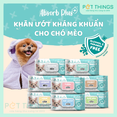 Khăn Ướt Kháng Khuẩn Cho Thú Cưng Absorb Antibacterial Pet Wipes, 80 miếng