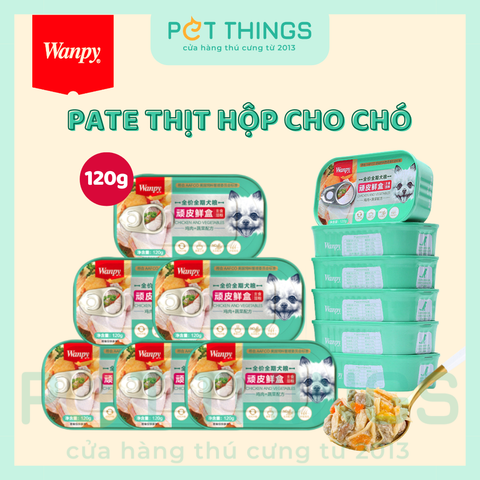 Pate hộp Thịt Gà cho Chó Wanpy Dog Naughty Fresh Box Chicken 120g