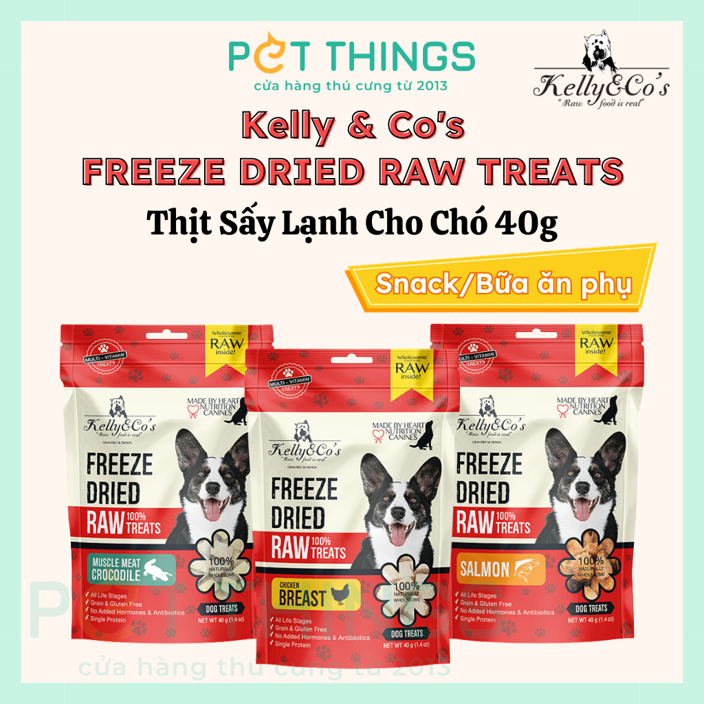 Kelly & Co's Freeze Dried Raw Treats - Snack Thịt Sấy Cho Chó 40g