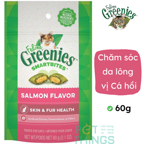 Bánh thưởng Feline Greenies Healthy Skin & Fur Salmon chăm sóc da lông mèo vị Cá hồi 60g