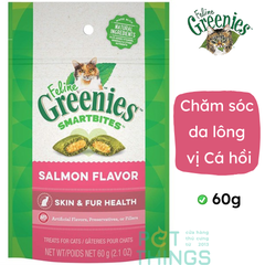 Bánh thưởng Feline Greenies Healthy Skin & Fur Salmon chăm sóc da lông mèo vị Cá hồi 60g