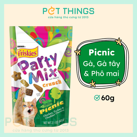 Bánh Thưởng Cho Mèo Friskies Party Mix Picnic 60g, Thái Lan