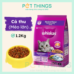 Whiskas Adult 1+ Mackerel Thức Ăn Hạt Cho Mèo Trưởng Thành, Cá Thu