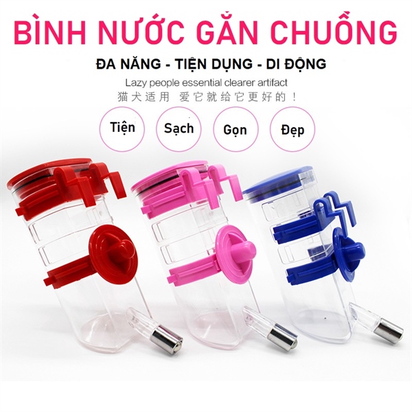 Bình nước gắn chuồng 450ml - 500ml cho chó