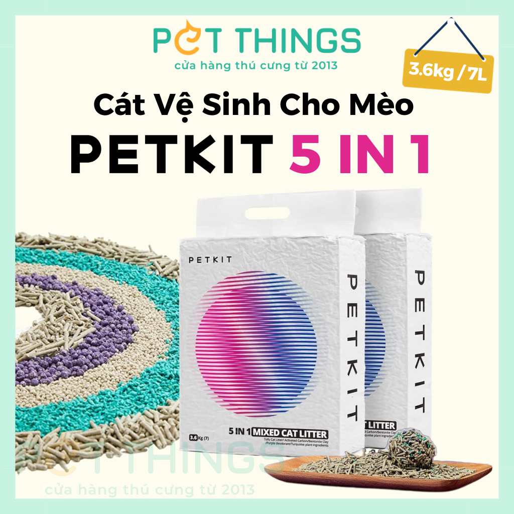 PETKIT 5 TRONG 1 Cát Vệ Sinh Cho Mèo 3.6kg/7L