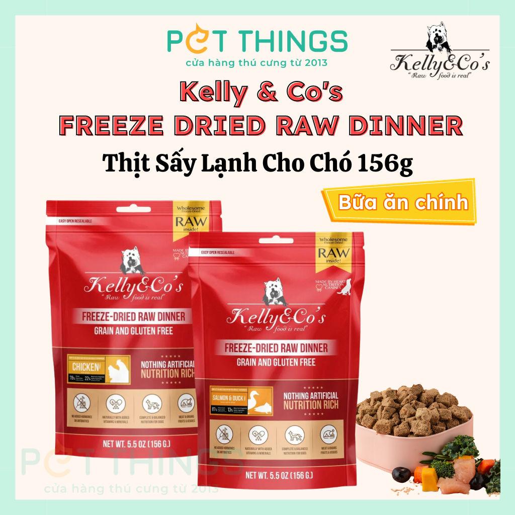 Kelly & Co's Freeze Dried Raw Dinner -  Thức Ăn Thịt Sấy Cho Chó 156g