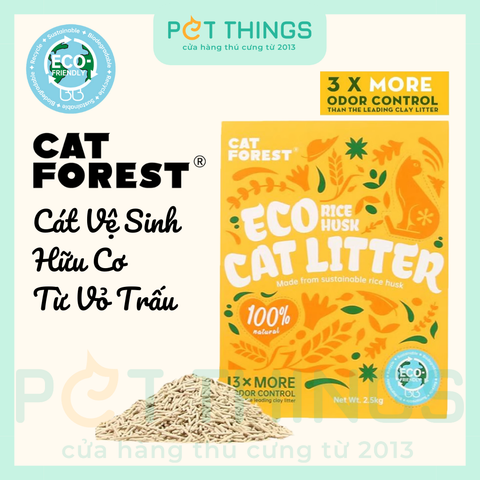 Cat Forest Eco Rice Husk Cát Vệ Sinh Hữu Cơ Từ Vỏ Trấu 2.5kg