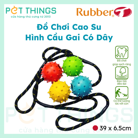 Đồ Chơi Cao Su Hình Cầu Gai Có Dây