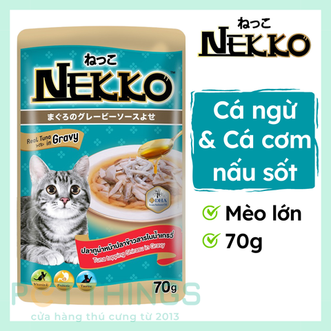 Pate mèo Nekko Tuna topping Shirasu in gravy 70g