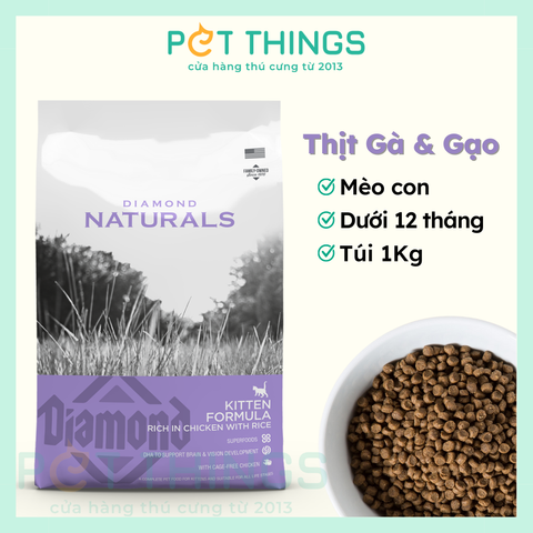 Thức Ăn Hạt Cho Mèo Con Diamond Naturals Kitten, Gà & Cơm