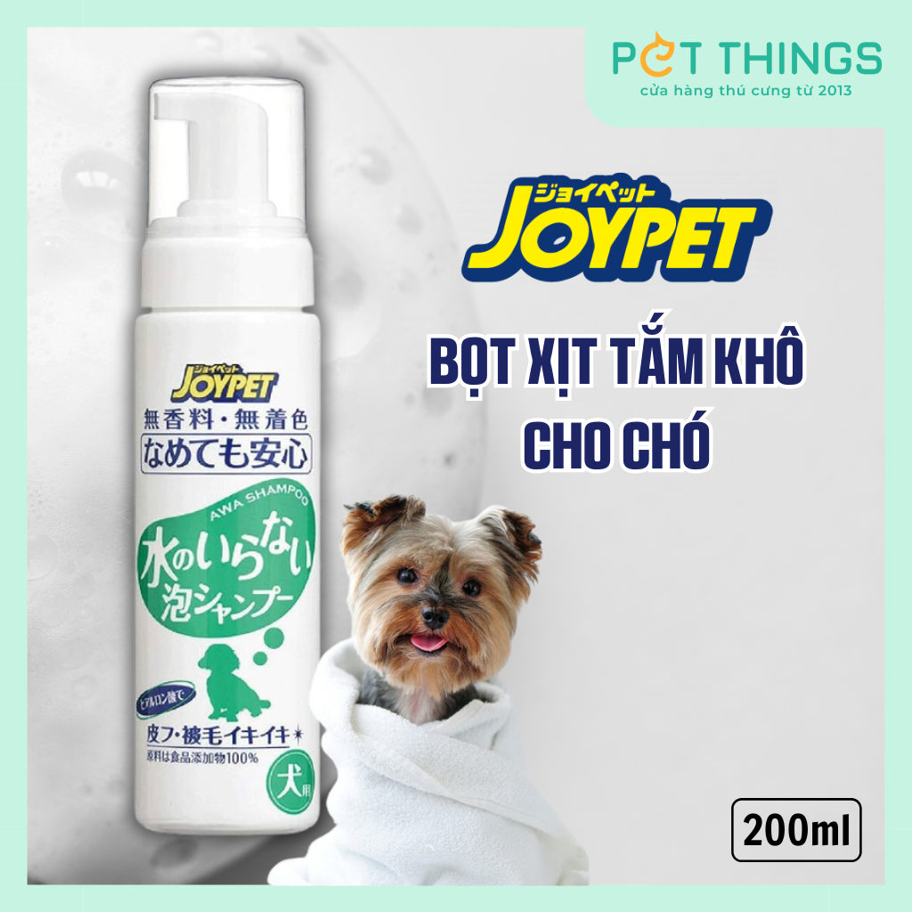 Xịt Tắm Khô JOYPET Dry Foam Shampoo Cho Chó Dạng Bọt 200ml