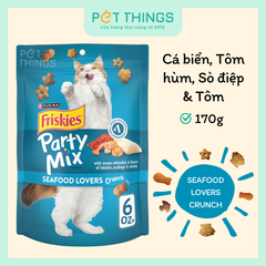 Bánh Thưởng Cho Mèo Friskies Party Mix Seafood Lovers Crunch, Mỹ