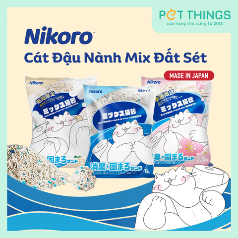 Cát Đậu Nành Mix Đất Sét / Cát Sắn Nikoro Nhật Bản Cho Mèo
