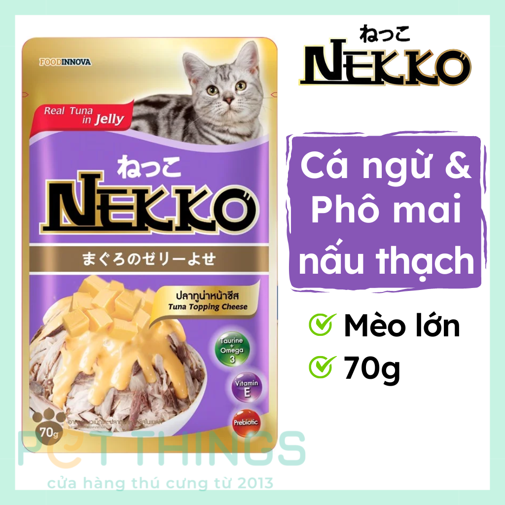 Pate mèo Nekko Tuna topping Cheese 70g