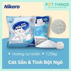 Cát Vệ Sinh Hữu Cơ Nikoro Nhật Bản Từ Tinh Bột Sắn & Ngô Cho Mèo, túi 1.25kg