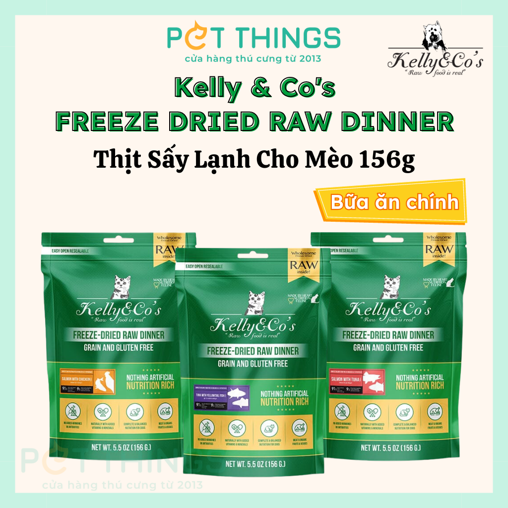 Kelly & Co's Freeze Dried Raw Dinner - Thức Ăn Thịt Sấy Cho Mèo 156g