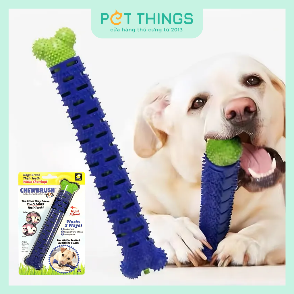 Dog Chew Brush Đồ Chơi Cao Su Gặm Sạch Răng Cho Chó