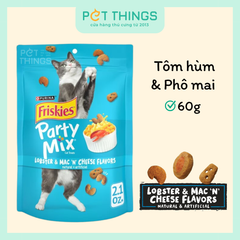 Bánh Thưởng Cho Mèo Friskies Party Mix Lobster & Mac 'N' Cheese, Mỹ