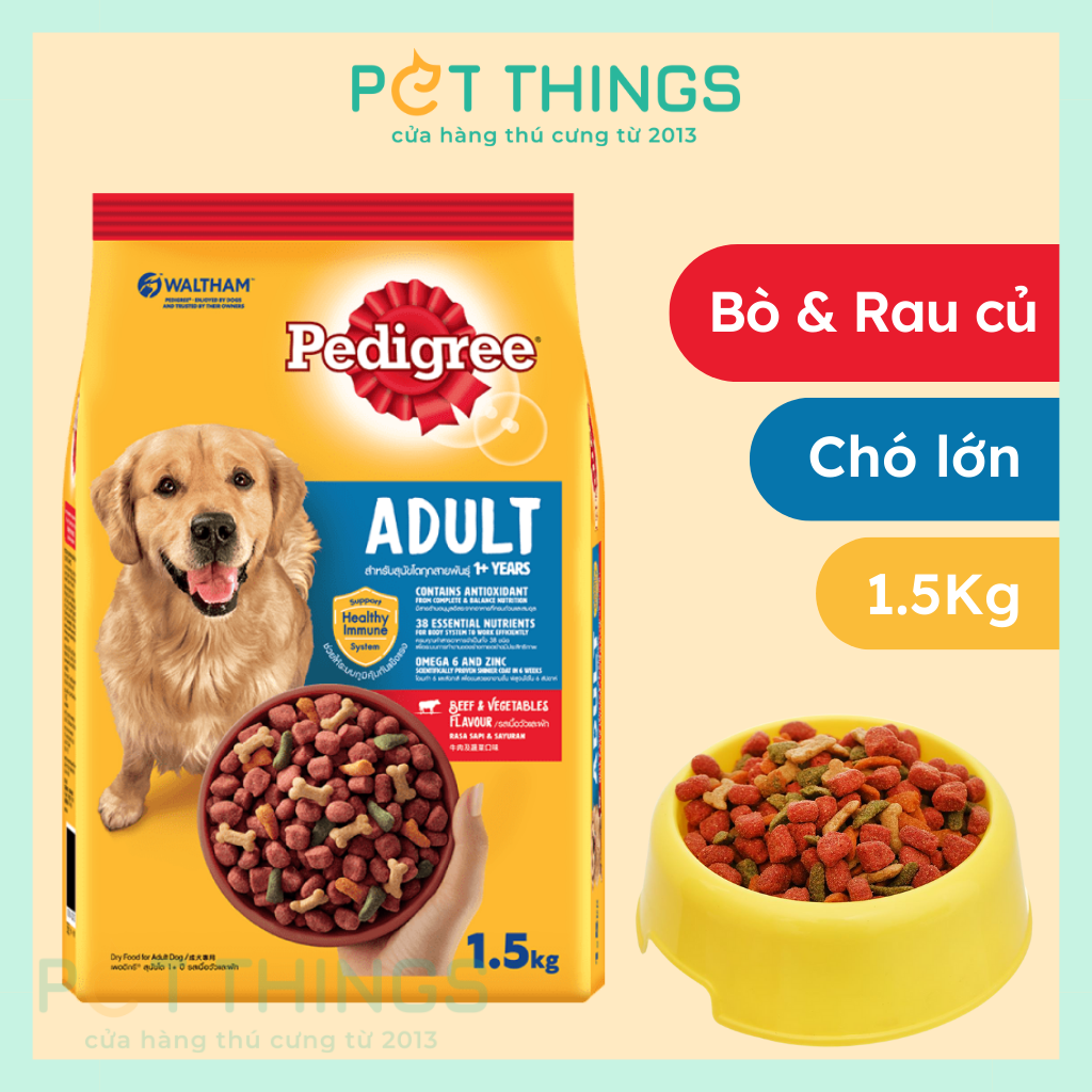 Thức Ăn Hạt Cho Chó Pedigree Adult Beef & Vegetables 1.5kg