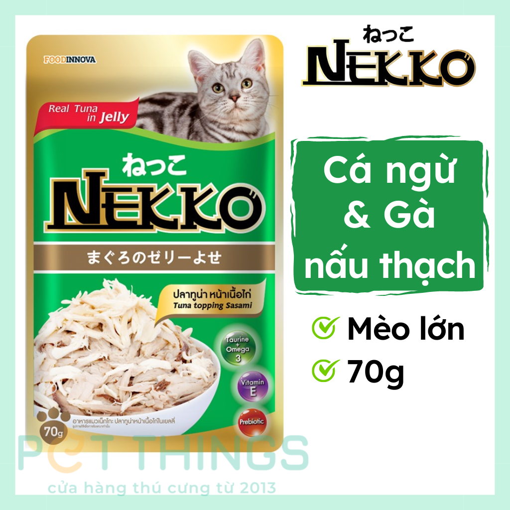 Pate mèo Nekko Tuna topping Sasami in Jelly 70g